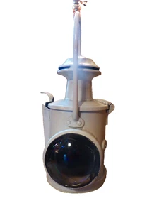 British Railroad Laterne schwer Metallguss weiß lackiert mit Sherwood Bahm Brenner - Bild 1 von 22