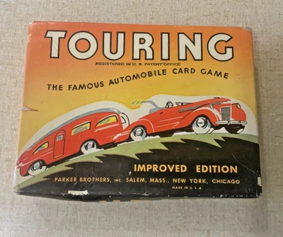 老式 1937 年旅游汽车纸牌游戏 Parker Bros 带说明书 — 第 1/4 张图片