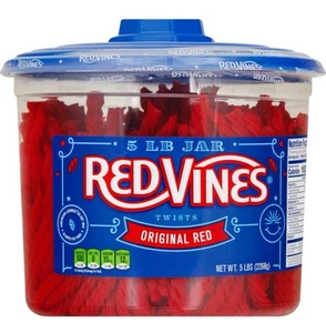 RED VINES Twists Original Rotes Lakritz Großpackung Bonbonglas 5 Pfund - Bild 1 von 3