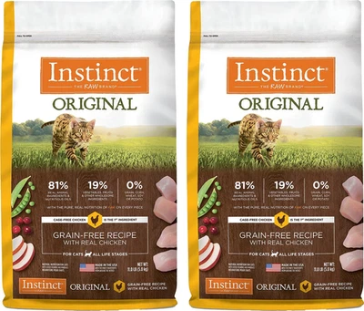 Instinct 原装真鸡食谱无谷物干猫粮,22 磅 — 第 1/4 张图片