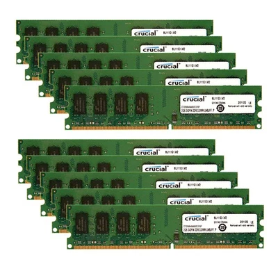 Kit Crucial 20 GB 10 piezas 2 GB DDR2 800 MHz PC2-6400U 2Rx8 memoria de escritorio PC DIMM RAM Foto 1 de 4