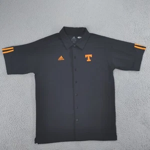Tennessee Volunteers Shirt Adidas Men Medium Black Clima Cool Button Up Short Sl - Picture 1 of 22
