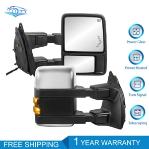2 espejos retrovisores de remolque térmicos cromados diestros y diestros para Ford F250 F350 F450 F550 2008-2016 - Imagen 1 de 11