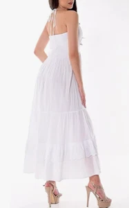Vestido de verano blanco grande 100 % algodón - Imagen 1 de 2