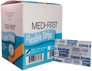 7/8"x1 1/2" Flexible Fabric Bandages Heavy-Duty - 100/Box (4 Boxes) MS-28530 - Picture 1 of 2