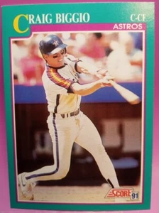 Tarjeta de béisbol Craig Biggio 1991 de los Astros de Houston #161 - Imagen 1 de 2