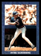 Ryne Sandberg 1990 Batting Blue Border Promo Card Chicago Cubs
