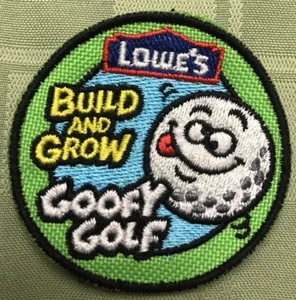 PATCH Badge  2011 GOOFY GOLF Putting Ball Green LOWES Build Grow Kids Clinic - Picture 1 of 2