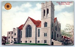 Postcard KS Wichita First Baptist Church Vtg View I7 - Picture 1 of 2