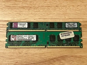 Gently Used Kingston 3GB Memory Kit, DDR2-667 PC2-5300 KVR667D2N5 Desktop Ram - Picture 1 of 6