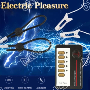 Vibrating Nipple Clamps Electric Breast Clit Clip SM BDSM Sex Toys for Men Women - Picture 1 of 12