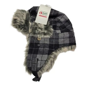 Gander Mountain Guide Series Plaid Flannel Trapper Hat With Flaps Black Plaid... - Picture 1 of 10