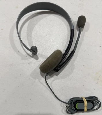 MICROSOFT XBOX 360 OFFICIAL WIRED CHAT HEADSET W/ BOOM MIC GREY - Image 1 of 2