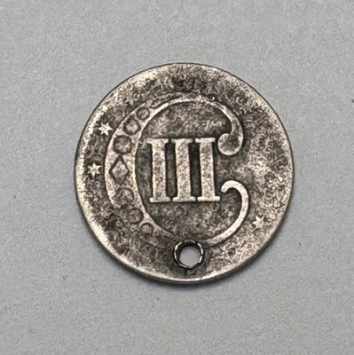 USA 3 Cents Silver Trime Type 1, 1852 or 1853 KM#75 Vintage 19th Century Coin - Image 1 of 2