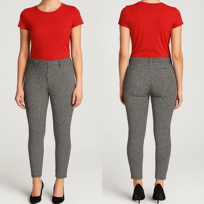 Pantalones BeBop Mujer Talla 1 Negro Blanco Ajustados Tobillo Tiro Medio Elastizados Estampado Geométrico Foto 1 de 4