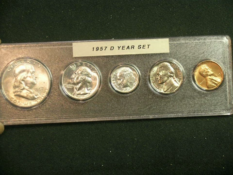 1957-D Very Choice BU Denver Mint Year Set                  -     57D7 Cover