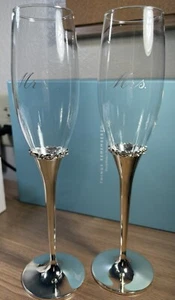 things remembered Princess Silver Crystal Champagne Flute Set NIB Mrs & Mrs - Picture 1 of 6