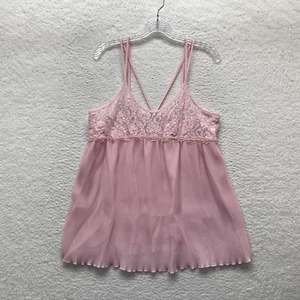 Y2K Vintage Slip Dress XL Pink Mesh Lace Coquette Fairy Edwardian Victorian - Picture 1 of 10