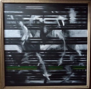 PAOLO FAVI opera su tela 80x80 cm anno 1987 Astrattismo Classico Berti Nativi - Foto 1 di 7