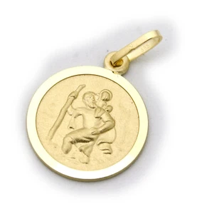 Anhänger Christopherus 585 Gold Christophorus 14 karat Qualität Gelbgold Unisex - Picture 1 of 4