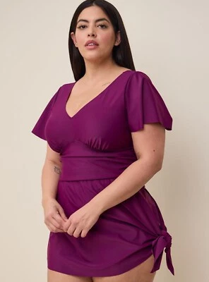 Vestido de Natación Torrid Inalámbrico Corbata Lateral Sin Parte Inferior - Largo Corto Talla 0 12 Grande Nuevo con Etiquetas Foto 1 de 4