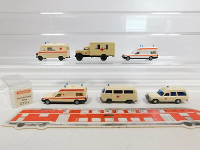 6X Wiking H0 1:87 Ambulanza Ecc: VW+070 18 MB Binz+Opel Ecc, TOP #CK955-0,5 - Immagine 1 di 4