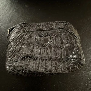 Super Cute Black Leather Brighton Black Leather Zippered Wallet Coin Purse - Picture 1 of 5