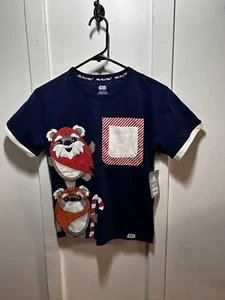 Kids Disney Star Wars Navy Blue Ewok T Shirt Brand New With Tags Size Medium 7/8 - Picture 1 of 10