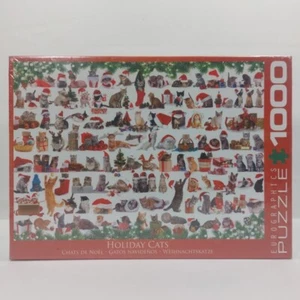NIB Christmas Holiday Jigsaw Puzzle Cats Kittens 1000 Piece Eurographics  - Picture 1 of 15