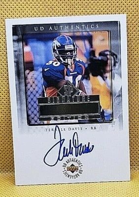  1999 SP Signature   UD Authentics #TD   Terrell Davis  Team: Denver Broncos   - Image 1 of 4