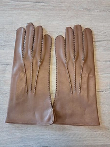 Herren Nappaleder-Handschuhe Gr. 8 3/4 hellbraun ohne Innenfutter - Bild 1 von 3