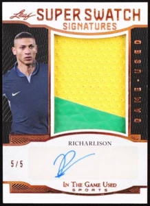 2024 LEAF ITG USED SPORTS RICHARLISON SUPER SWATCH SIGNATURES AUTO # 5/5 BRAZIL - Picture 1 of 2