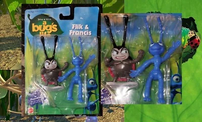全新未拆封美泰 A Bugs Life Flik & Francis 可固定动作玩偶 — 第 1/4 张图片