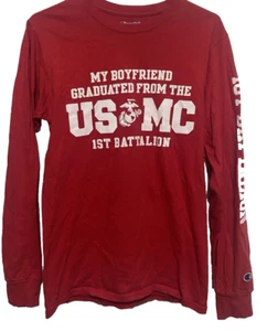 USMC 1st Battalion Langarm Damen Small Shirt MY Boyfriend Parris Island - Bild 1 von 3