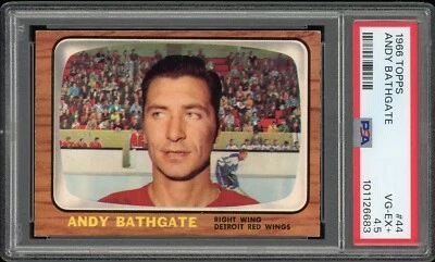 1966-67 TOPPS HOCKEY #44 ANDY BATHGATE PSA 4.5 RED WINGS DETROIT GH01 - Image 1 of 2