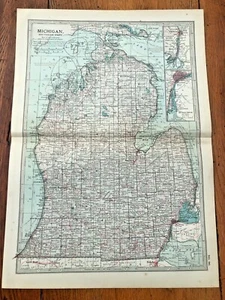 1903 large colour fold out map titled " michigan - southern part " - Picture 1 of 4
