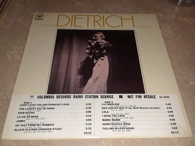 Marlene Dietrich, Marlene Dietrich In London, (LP, Album, Promo), NM or M-, 3757 - Image 1 of 4