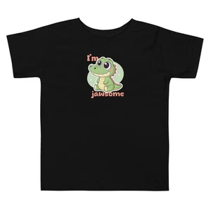 Toddler T-shirt, Cute Crocodile Tee, I'm Jawsome Shirt, Playful Baby Clothing - Picture 1 of 11