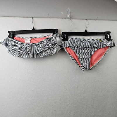 Jessica Simpson Traje de Baño Mujer Talla 12 Negro Blanco Rayas Bikini 2 Piezas  Foto 1 de 4