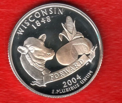 2004 S Silver Proof WISCONSIN Quarter - 90% Silver - Image 1 of 3
