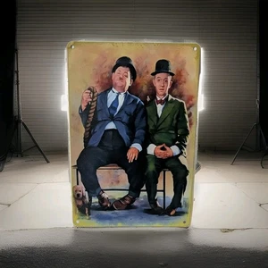 Metal Sign Laurel And Hardy Wall Art Vintage Style Sign 20-30cm Pre Drilled  - Picture 1 of 3