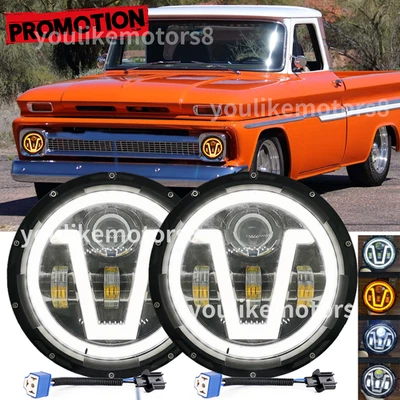 DOT 7" Round HI/LO Beam LED Headlights fit Chevrolet 1962-1980 C10 Pickup Truck - Image 1 of 4
