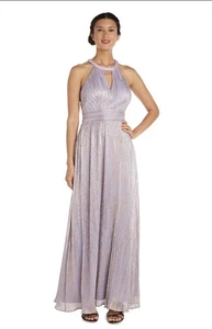 Long Shimmer Gown Cut Outs and Open Back small petite lavendar Christmas, Party - Picture 1 of 11