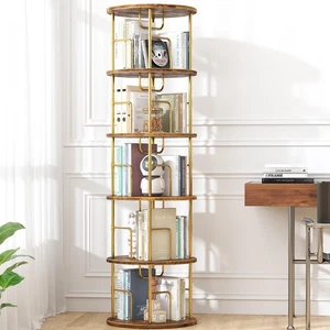 5Tier Rotating Bookshelf, 360 ° Display Stackable Spinning Bookshelf Tower, N... - Picture 1 of 7