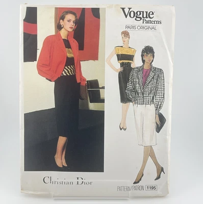 Vogue Paris Original Christian Dior Pattern 1195 Jacket Skirt & Top UC FF Sz 12 - Image 1 of 4