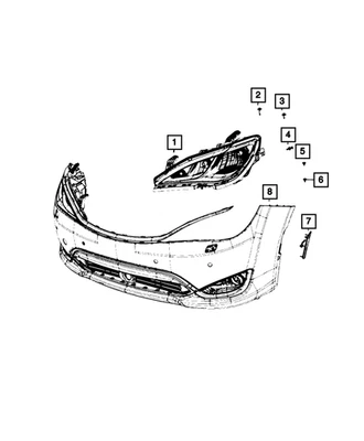 Genuine Mopar Headlamp Left 68228945AH Foto 1 de 4