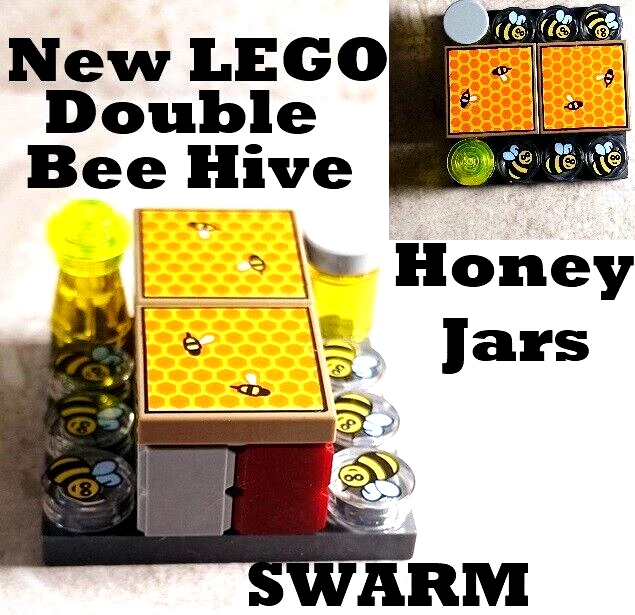New LEGO Bees Hive Beehive Bee Hive double Set Swarm Honey Jars Squeeze Bricks - Image 1 of 1