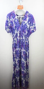 Michael Kors Maxi Vestido Bohemio con Estampado Pavo Real y Paisley en Lavanda Talla L - Imagen 1 de 11