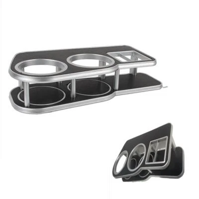 Portavasos universales plateados de doble taza para auto barco camión cámper marino autocaravana Foto 1 de 4