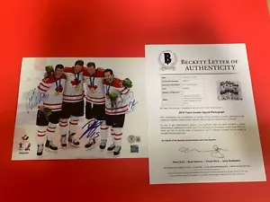 FOTO OLÍMPICA DE HOCKEY DE Joe Thornton Patrick Marleau Dan Boyle 8x10 firmada automática - Imagen 1 de 5